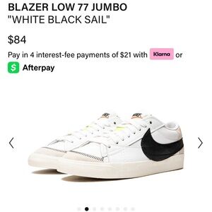 Nike Blazer Low 77 Jumbo in White and Black